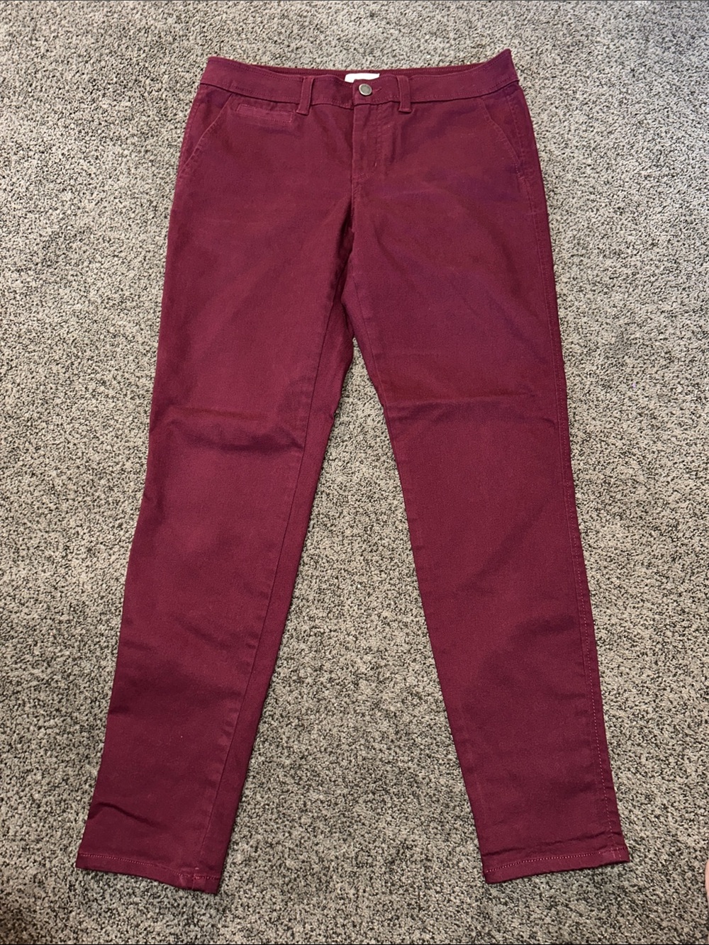 Market & Spruce Wine Red Skinny Jeans
